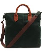 Leon Flam 21H Green Leather And Canvas Bag - Lyst