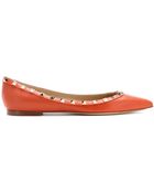Valentino Rockstud Leather Ballerinas - Lyst