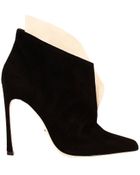 Sergio Rossi Ankle Boots Heel 10 Low Boot Suede With Bicolor Details - Lyst