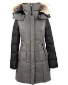 SOIA & KYO Alois-Spc Grey Down Winter Coat With Fur Hood - Lyst