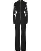 Elie Saab Crepe Cady and Embroidery Jumpsuit - Lyst