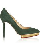 Charlotte Olympia Debbie Suede Platform Pumps - Lyst