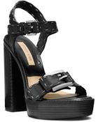 Michael Kors Janey Vachetta Leather Sandal - Lyst