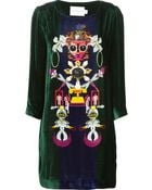 Mary Katrantzou 'Elio' Shift Velvet Dress - Lyst