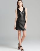 Diane von Furstenberg Dress Halle Leather - Lyst
