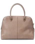 Tod's Taupe Leather Large Top Handle Tote - Lyst