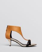 Kenneth Cole Open Toe Sandals Havemeyer Kitten Heel - Lyst
