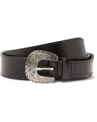 Saint Laurent Black 3Cm Leather Belt - Lyst