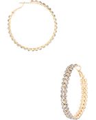 Cara Rhinestone Accented Hoop Earrings - Lyst