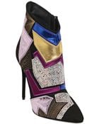Giuseppe Zanotti 115Mm Patchwork Suede Ankle Boots - Lyst