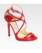Jimmy Choo Lance Strappy Patent Leather Sandals - Lyst