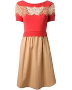 Carven Lace Insert and Knit Dress - Lyst