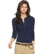 Polo Ralph Lauren Longsleeve Ribbed Henley Top - Lyst
