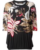 Roberto Cavalli Floral Print Top - Lyst