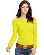 Polo Ralph Lauren Cabled Cotton Crewneck - Lyst