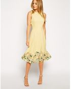 Asos Midi Dress In Botanical Border Print - Lyst