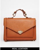 Asos Leather Satchel Bag - Lyst
