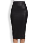 Robert Rodriguez Stretch Leather Pencil Skirt - Lyst