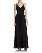 Aidan Mattox Beaded-Strap Silk Gown - Lyst