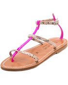 K. Jacques Gina Neon Flat Sandals Kampal Dunafluoro Rose - Lyst