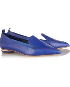 Nicholas Kirkwood Textured-Leather Point-Toe Flats - Lyst