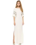 By Malene Birger Mellissa Beaded Sleeve Maxi Dress - Cream - Lyst