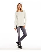 Michael Stars Long Sleeve Crew Neck Sweater With Side Slits - Lyst