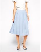 Asos Knife Pleat Midi Skirt - Lyst