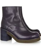 Jil Sander Navy Leather Boots - Lyst