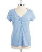 Two By Vince Camuto Ruched Short Sleeve Tee - Lyst