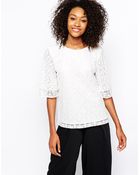 Monki Crochet Lace Top - Lyst