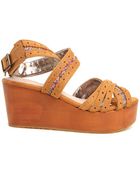 Charlotte Ronson Georgia Multi Strap Platform Wedge In Floral - Lyst