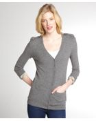 Burberry Mid Grey Cashmere Cardigan - Lyst