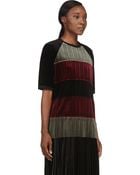 Denis Gagnon Black Striped Crimped Velvet T_shirt - Lyst