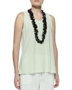 Eileen Fisher Linen Jersey Scoop-Neck Tank - Lyst