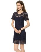 Sea Short Sleeve Lace Dress Navy - Lyst