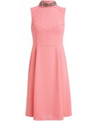 Erdem Jewelled Neckline Sleeveless Dress - Lyst