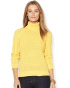 Lauren by Ralph Lauren Cable-Knit Turtleneck Sweater - Lyst