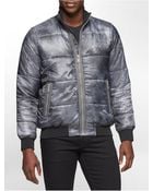 Calvin Klein Marble Zip Front Puffer Jacket - Lyst