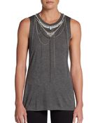 Haute Hippie Embellished Muscle Tank - Lyst