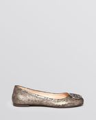 Tory Burch Ballet Flats - Reva Metallic Leopard Print - Lyst