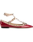 Valentino 'Rockstud' Ballerinas - Lyst