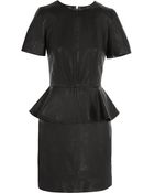 McQ by Alexander McQueen Leather Peplum Dress - Lyst