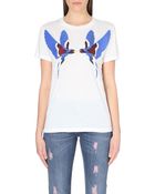 Stella McCartney Swallow-print Cotton-jersey T-shirt - Lyst