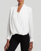 Vince Camuto Long Sleeve Cross Front Blouse - Lyst