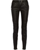 Balmain Moto-Style Leather Skinny Pants - Lyst