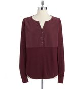 Calvin Klein Jeans Slub Knit Colorblock Henley - Lyst