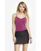Express Metallic V-Neck Cami - Lyst
