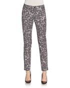 Oscar de la Renta Dot Print Slim-fit Pants - Lyst