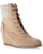 Madden Girl Taupe Destiin Wedge Boots - Lyst